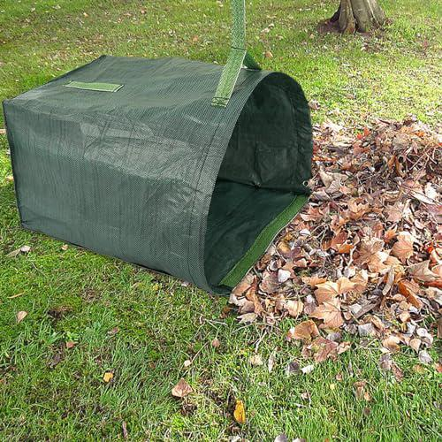 屋外で樹葉を集める大型ゴミ袋