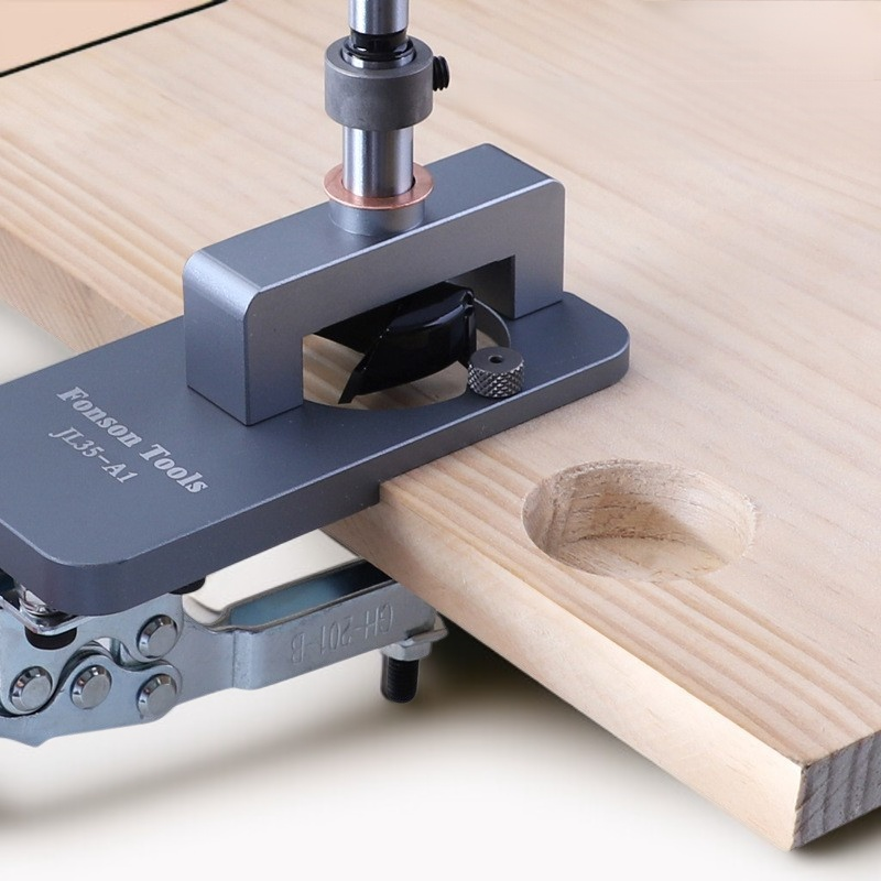 ヒンジオープナー キャビネットドア穴あけ補助工具 穴あきロケーター ヒンジ取り付け工具