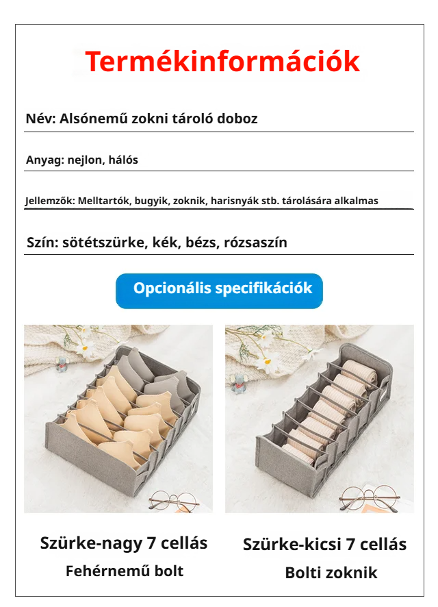 Könnyen nyitható és zárható tároló doboz