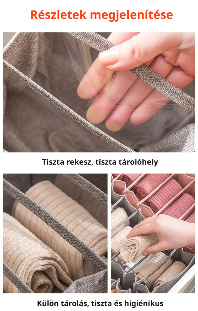 Zoknik és kiegészítők rendszerezése