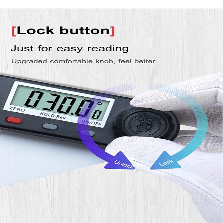 Electronic digital display 360 degree angle ruler
