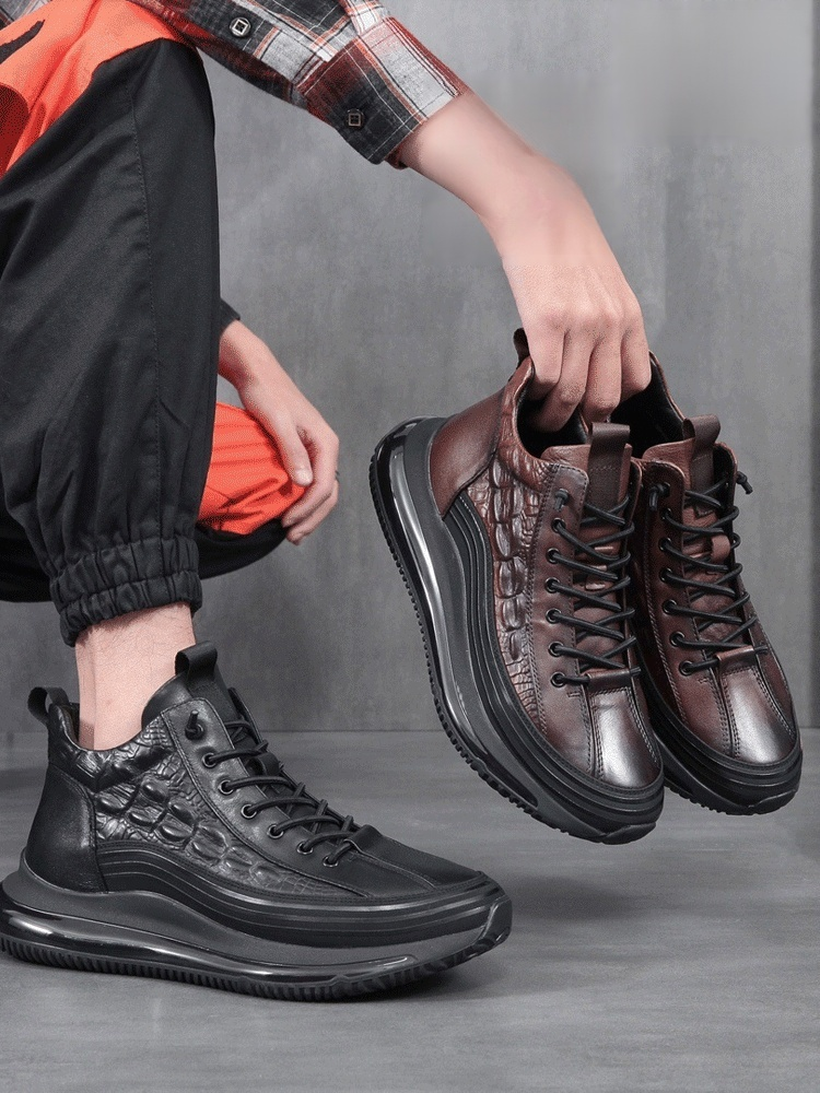 남성 고급 가죽 스니커즈