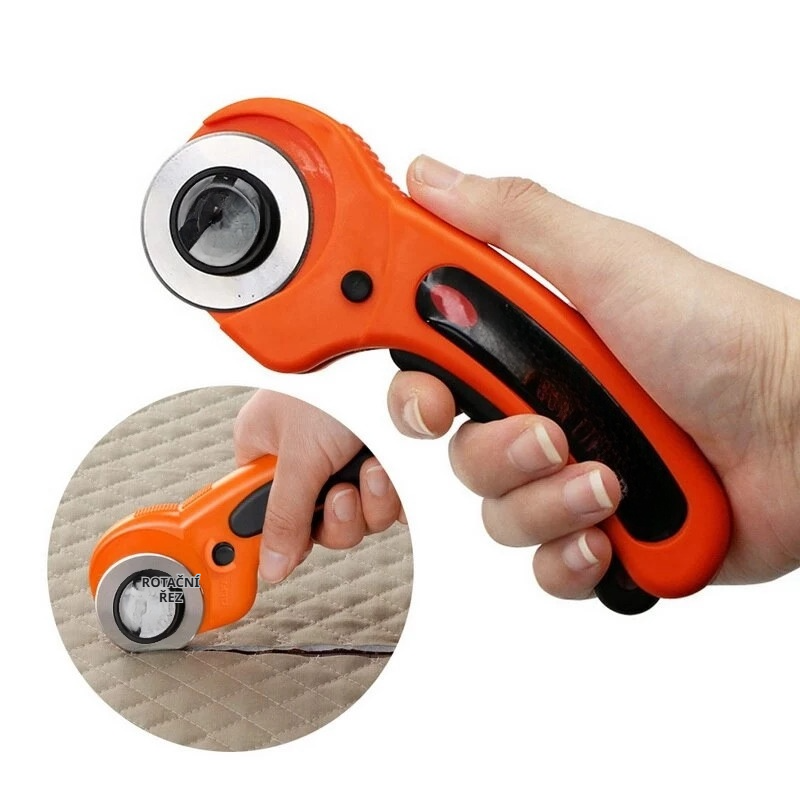 Ukázka přesného řezu látky rotačním nožem