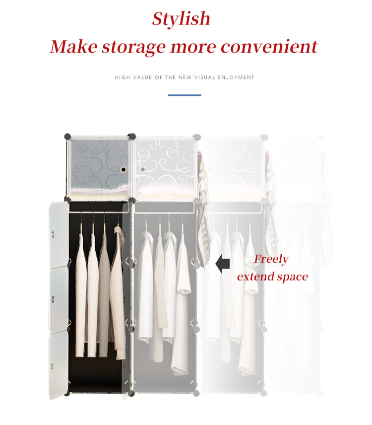 Spacious interior of simple waterproof wardrobe