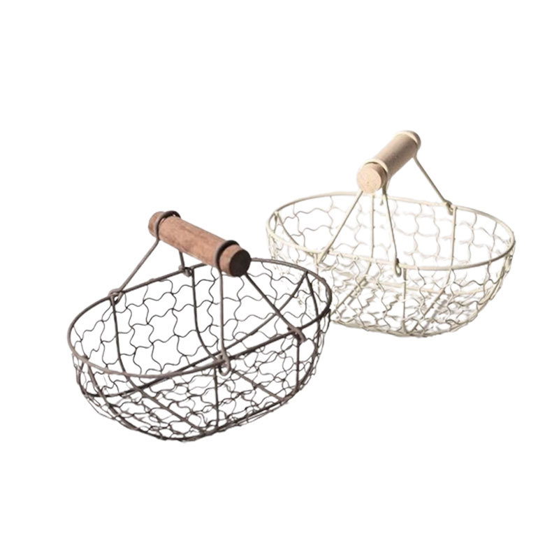 鉄製のパンバスケット スナックディスプレイ スナック収納バスケット ポータブルレストランスナックフルーツ織バスケット