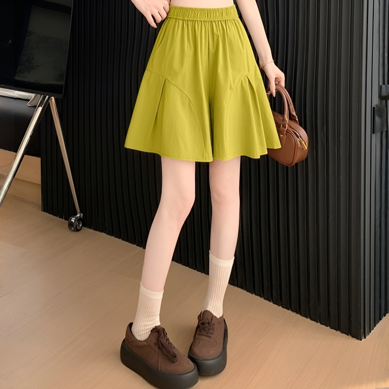 여자 여름 얇은 와이드 아이스 반바지 캐주얼 트레이닝 아우터 하이웨스트 슬림 5부 팬츠 반바지 여자 여름 얇은 캐주얼 트레이닝 와이드 아이스 반바지