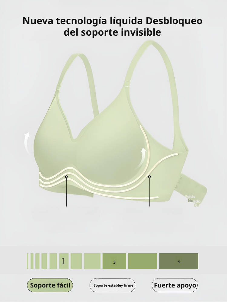 [Cómodo y sin costuras] Sujetador sin marcas con soporte suave tipo gel y efecto realce