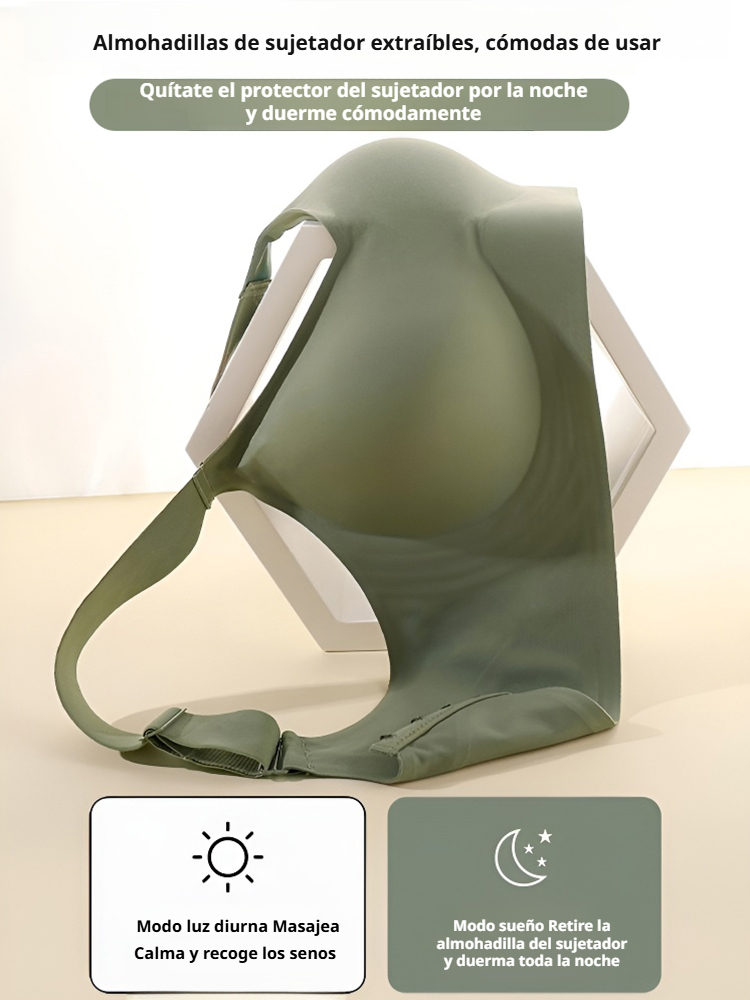 [Cómodo y sin costuras] Sujetador sin marcas con soporte suave tipo gel y efecto realce
