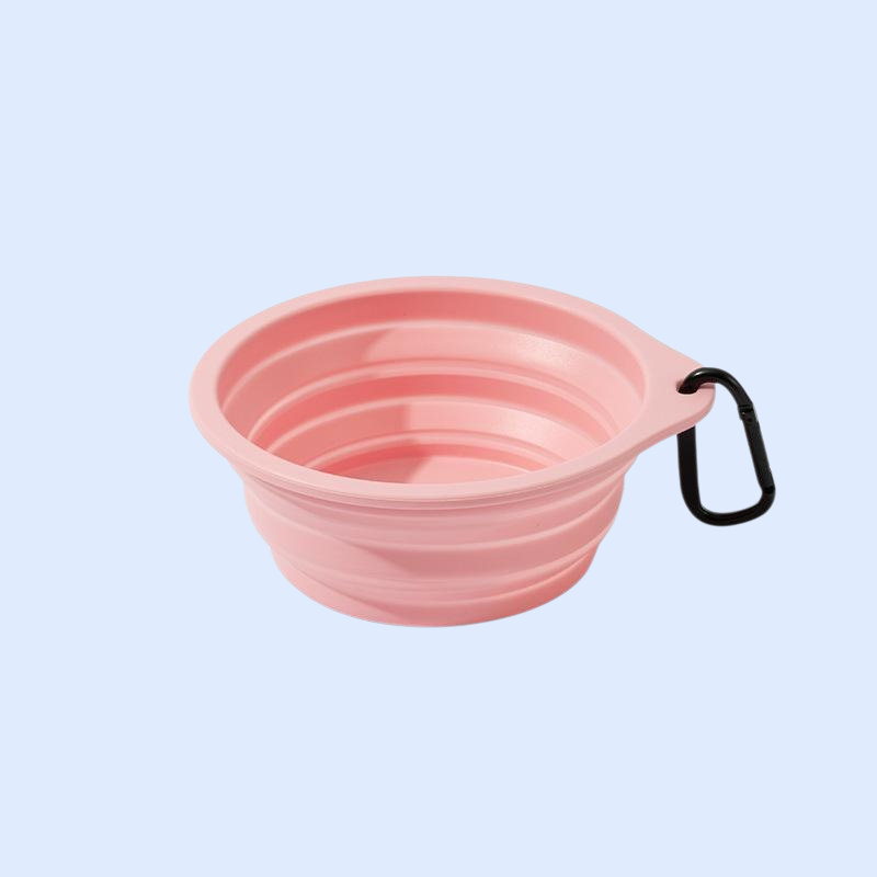  ชามพกพาซิลิโคนเกรดอาหารสำหรับสัตว์เลี้ยง ชามอาหารและน้ำสำหรับสุนัขและแมว