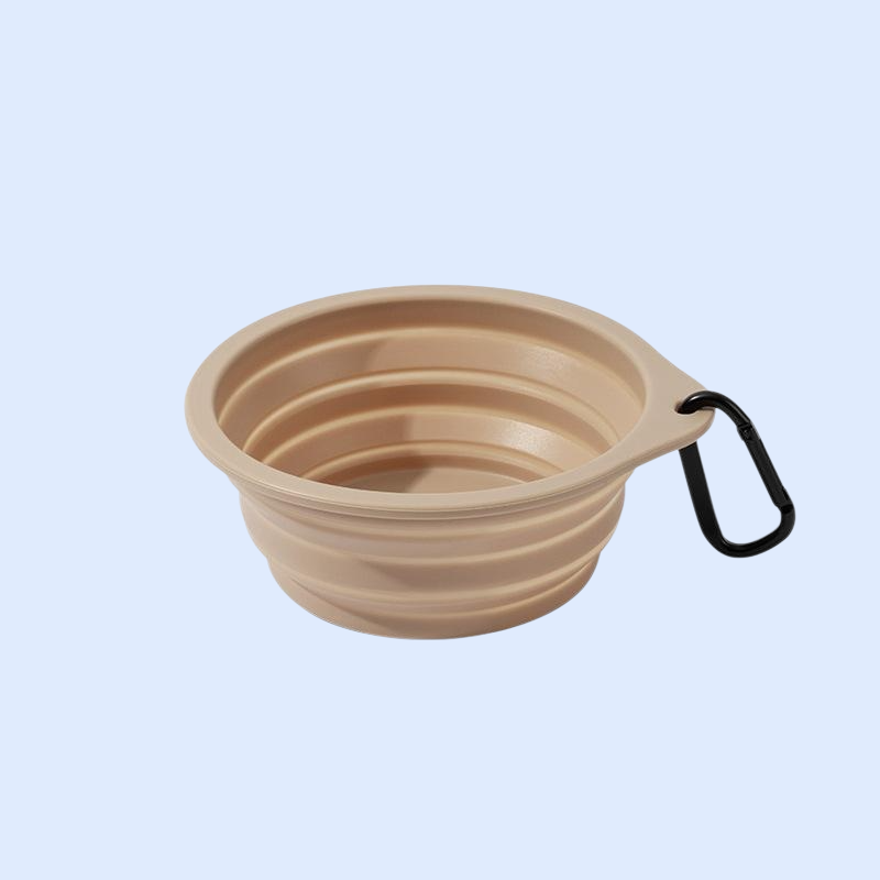  ชามพกพาซิลิโคนเกรดอาหารสำหรับสัตว์เลี้ยง ชามอาหารและน้ำสำหรับสุนัขและแมว