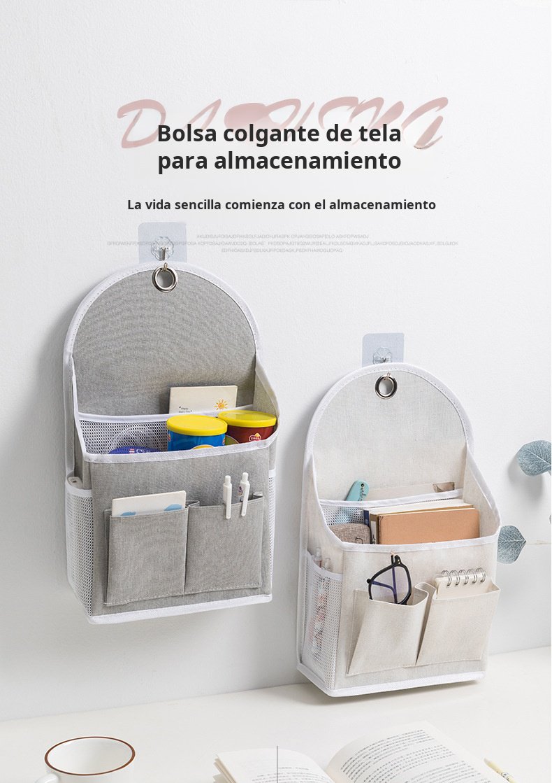 Organizador de bolsos colgante de tela para puerta