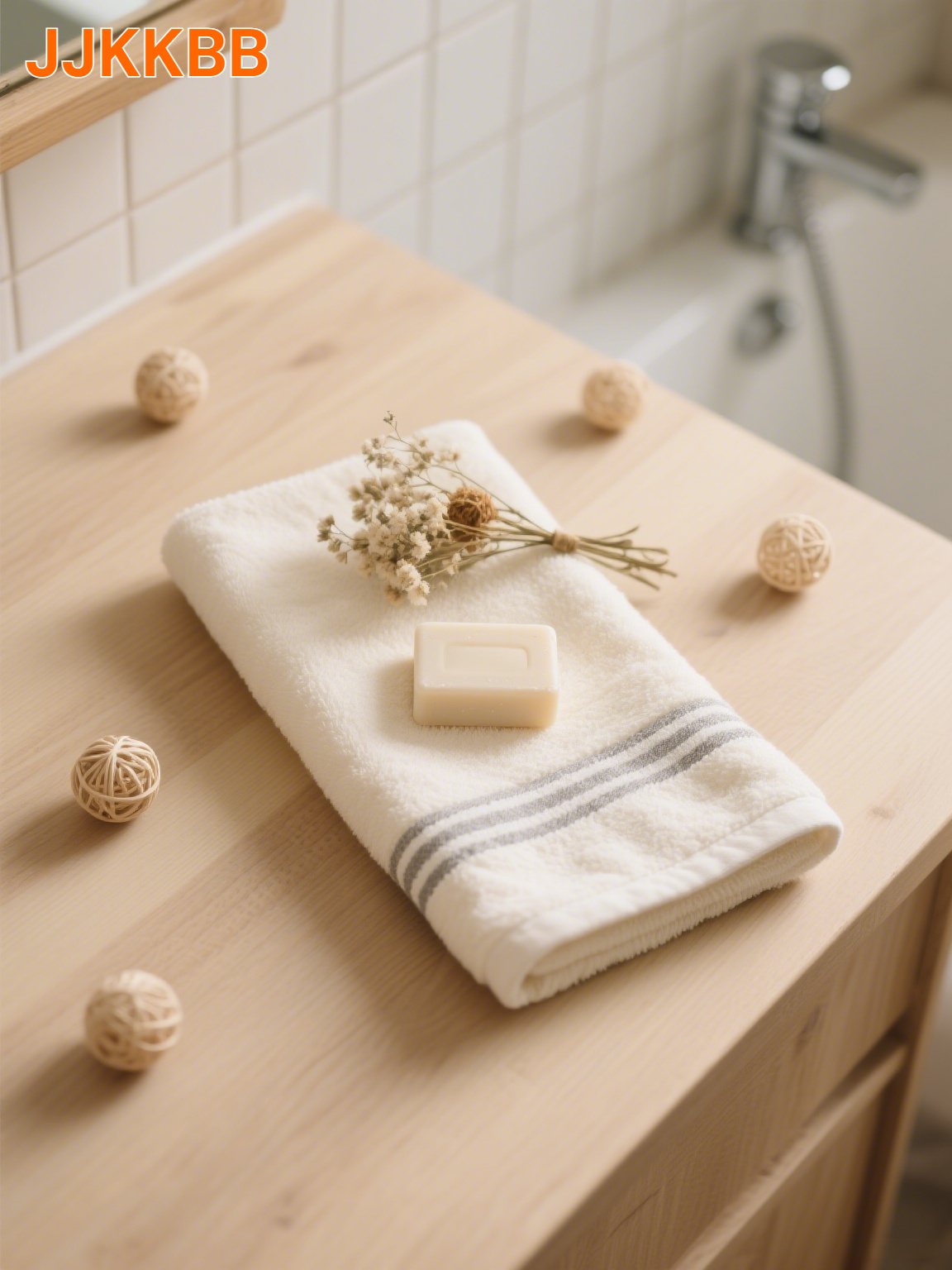 깨끗하고 신선한 수건