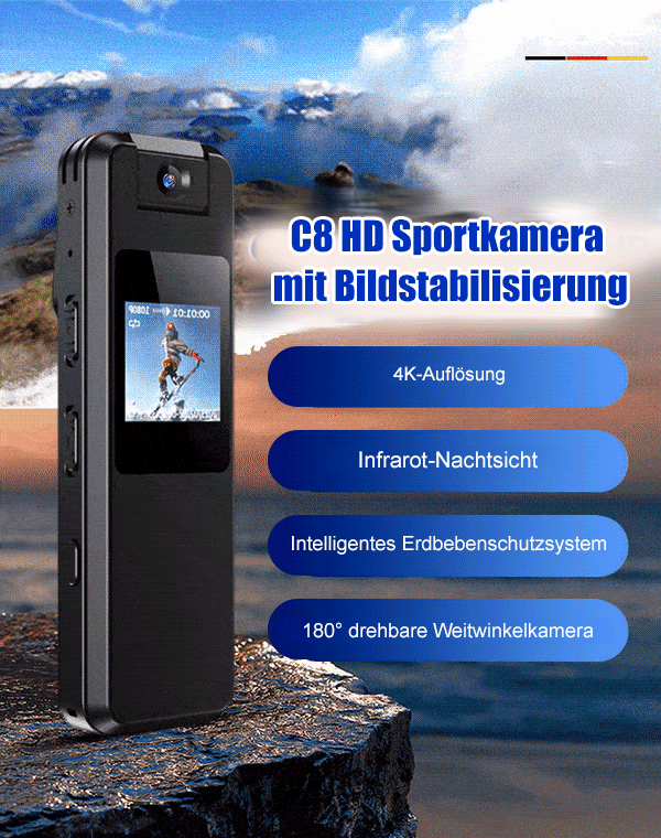 C8 Sichtbare HD Anti-Shake Action-Kamera