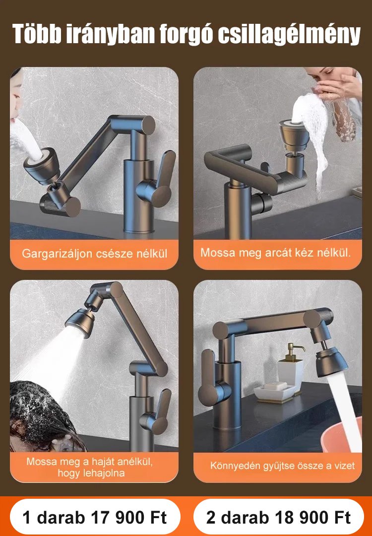 1080°-os forgatható csaptelep