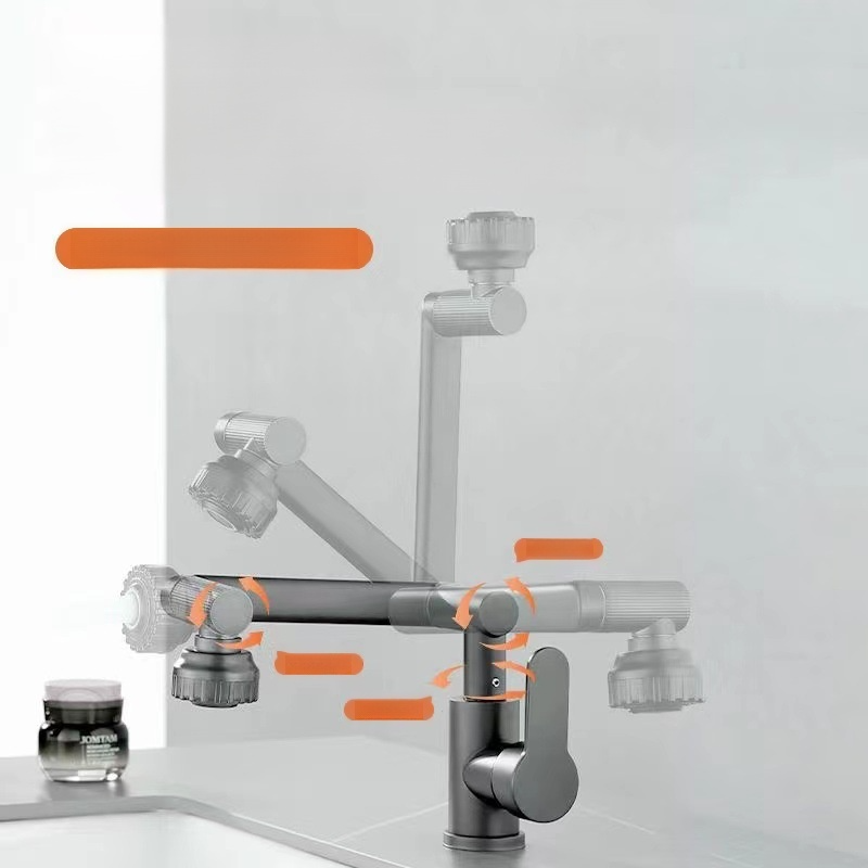 Roboterarm Edelstahl Wasserhahn Waschbecken Wasserhahn Universal Rotation