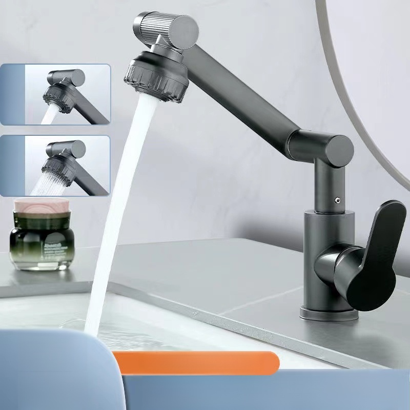 Roboterarm Edelstahl Wasserhahn Waschbecken Wasserhahn Universal Rotation