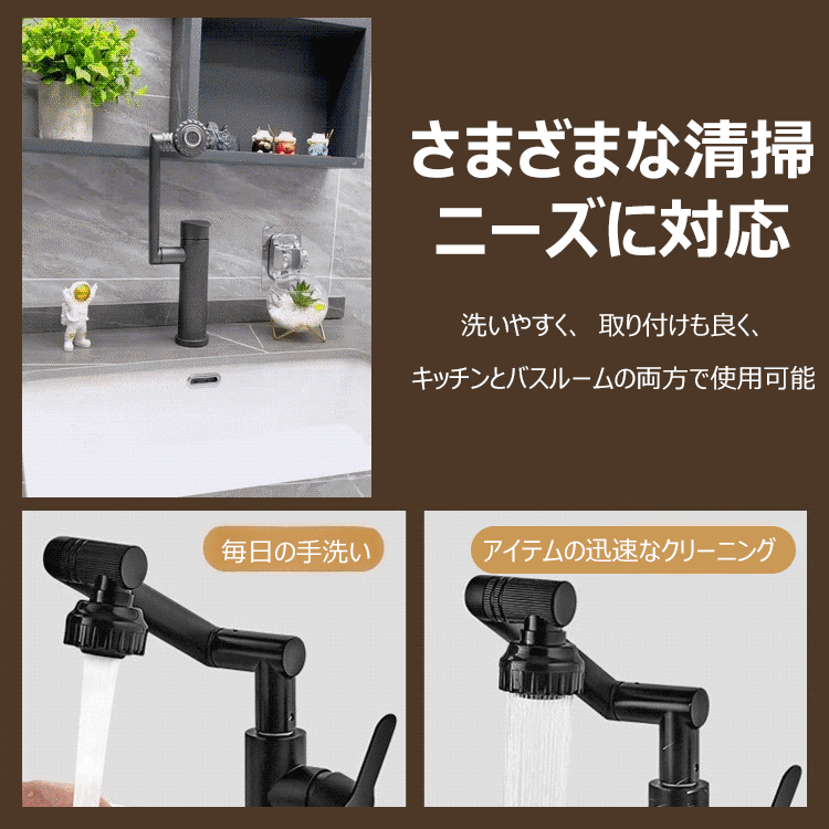 1080° ロボットアーム回転タップ