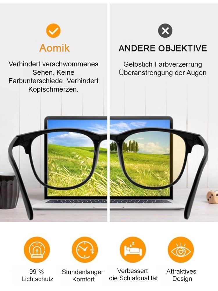 【Langanhaltender Tragekomfort ohne Druck auf die Nase】TR Blaulichtschutzbrille für Kurzsichtigkeit