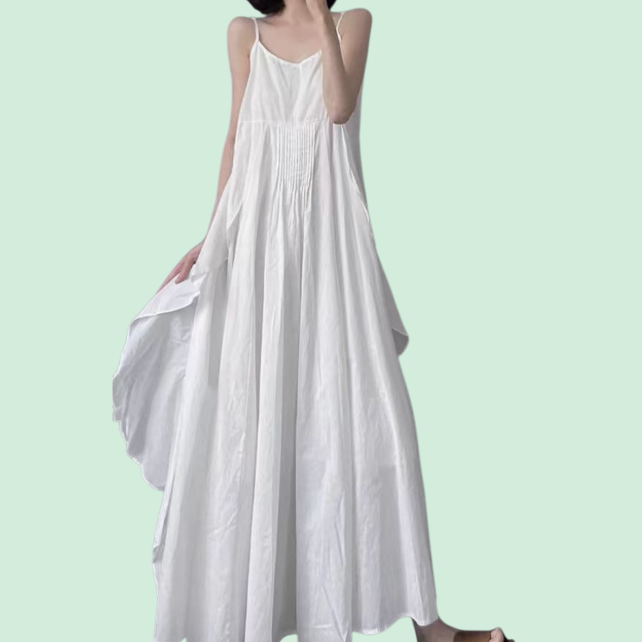 일본 스타일 민소매 슬립 원피스