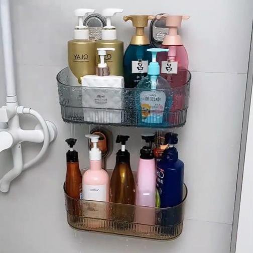 กล่องเก็บเครื่องสำอางมีถ้วยดูดไม่ต้องเจาะรูสำหรับห้องอาบน้ำ