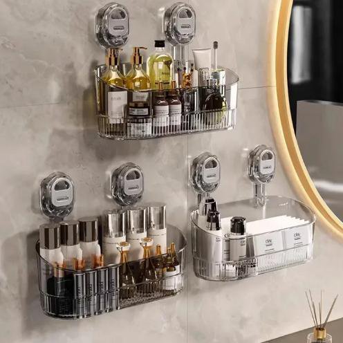 กล่องเก็บเครื่องสำอางมีถ้วยดูดไม่ต้องเจาะรูสำหรับห้องอาบน้ำ