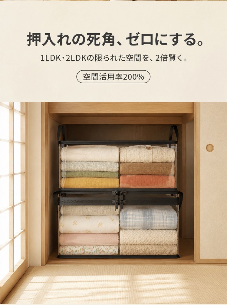 化粧品やアクセサリーを整理できるクリアバッグ