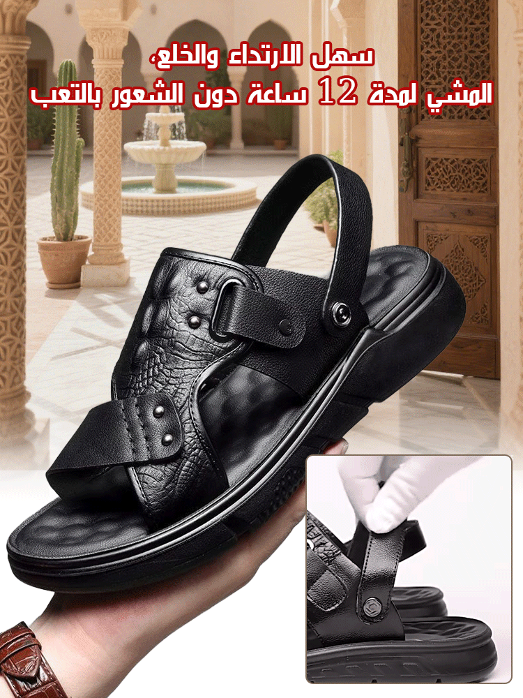 صندل رجالي عصري وكاجوال من جلد التمساح