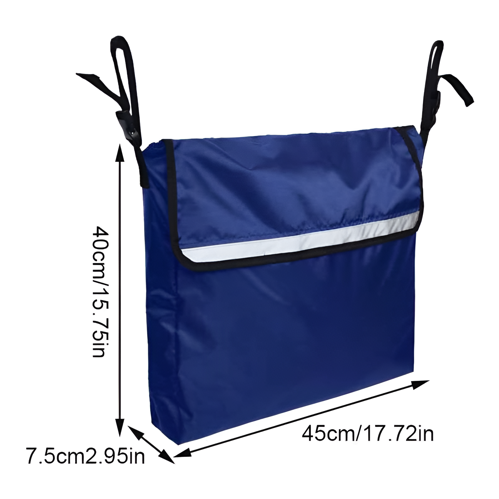 車椅子後部に取り付けた収納バッグの全体画像