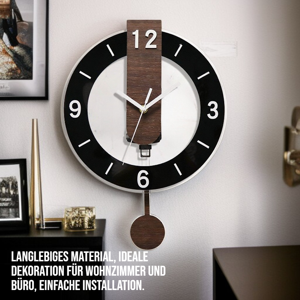 Moderne einfache Holztruktur stille Schwinguhr