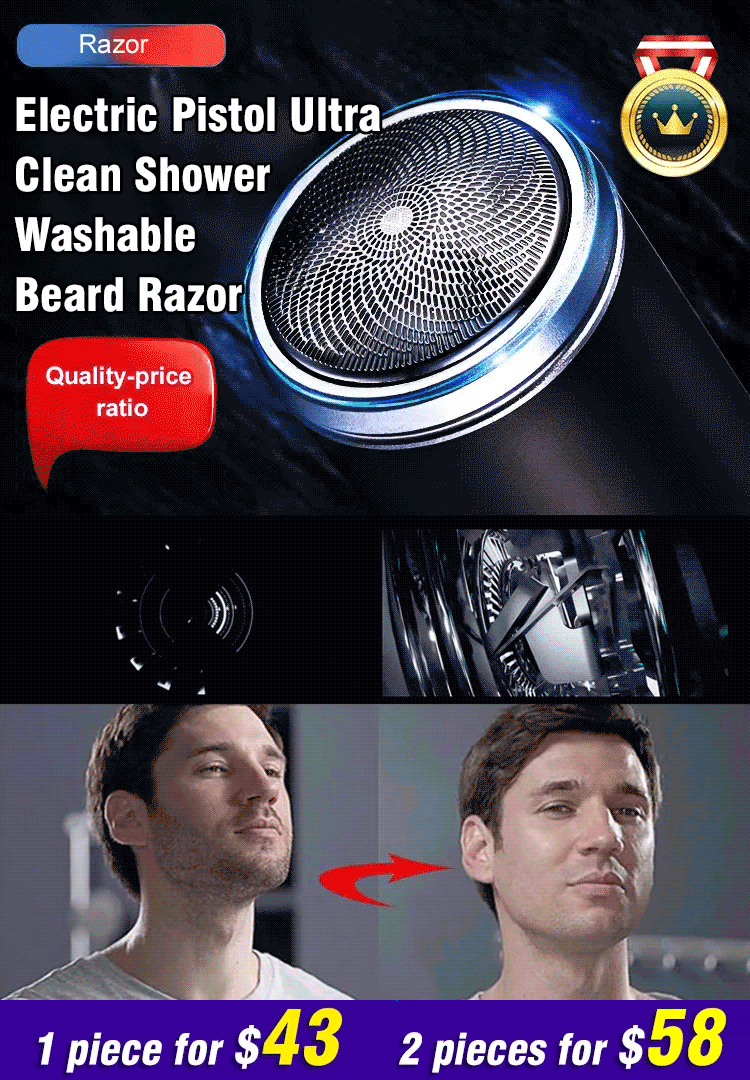 Electric shaver, super clean, full body washable beard shaver