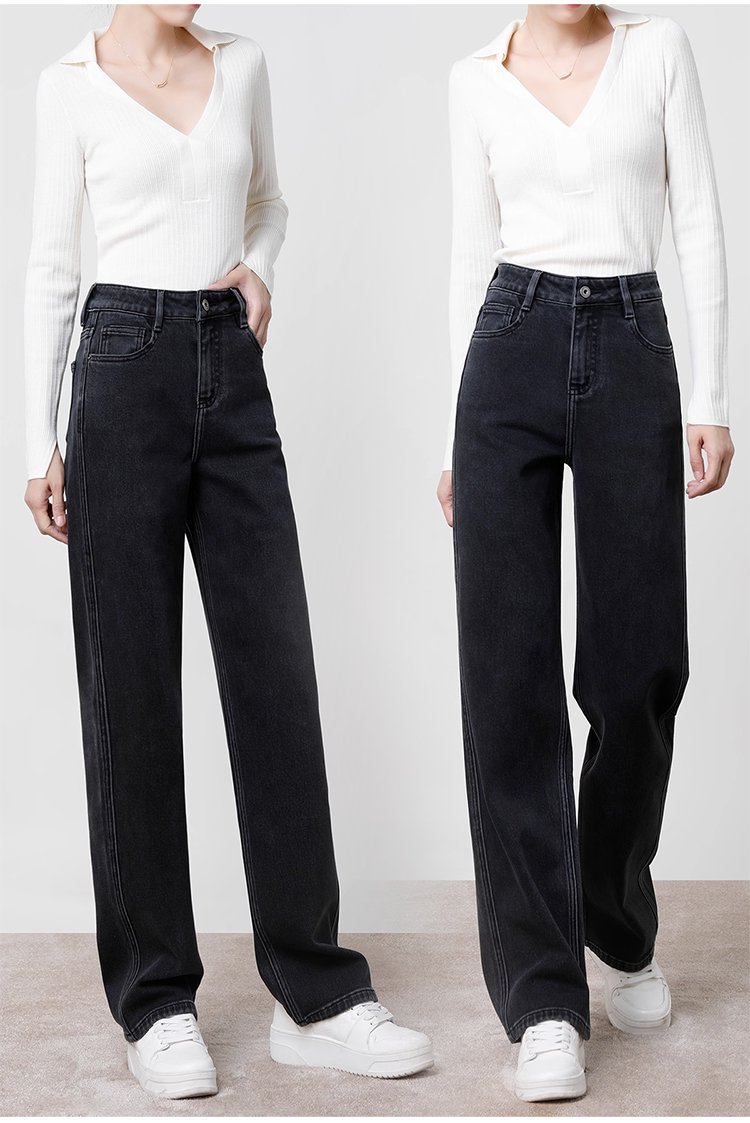 動きやすいストレッチ素材のスリムデニムパンツ