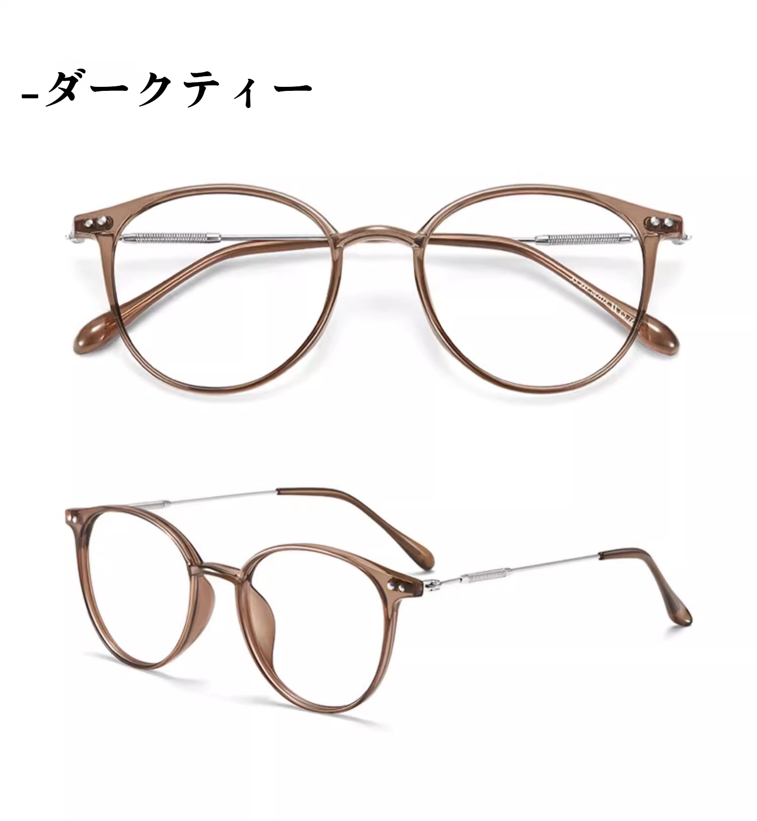 大きめフレームデザインのメガネディテール