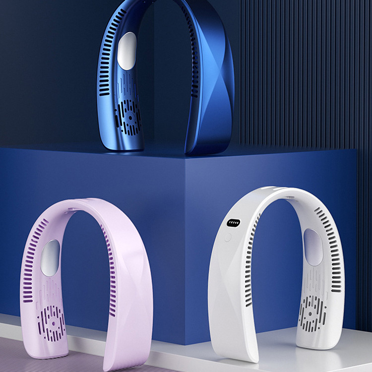 羽根のない首ファン ポータブル小型ファン 冷却ブラシレスファン 怠け者の首ファン