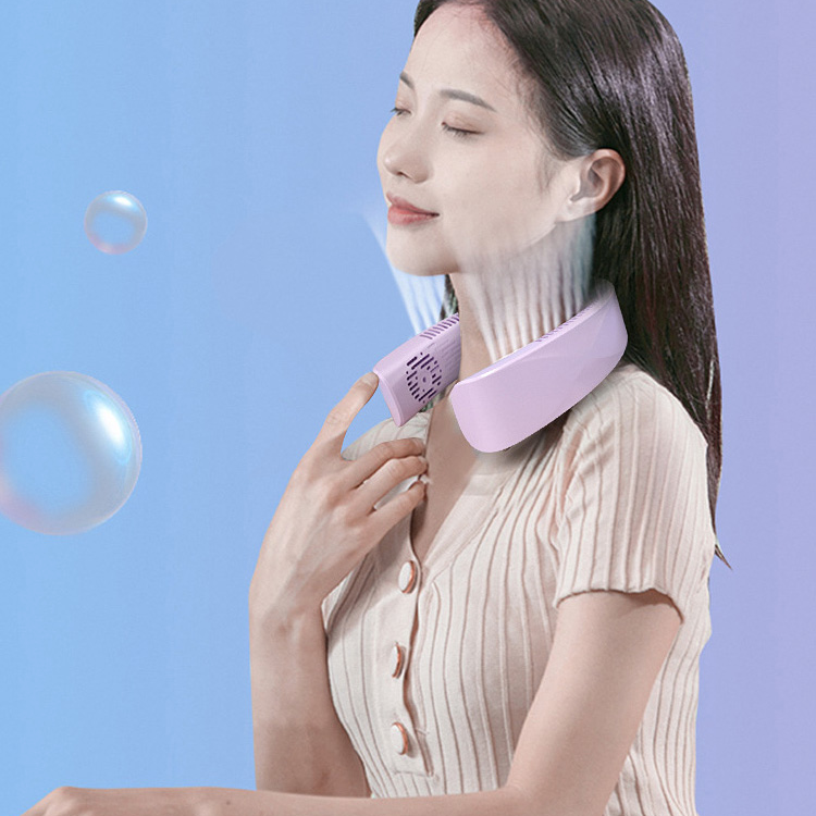 羽根のない首ファン ポータブル小型ファン 冷却ブラシレスファン 怠け者の首ファン