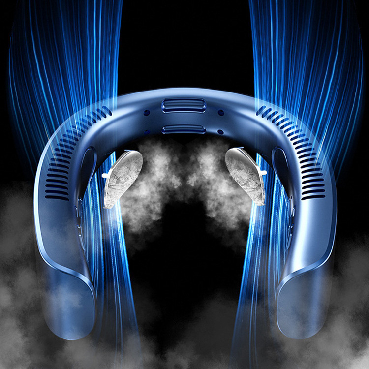 静音設計の首掛け携帯ファンの使用シーン