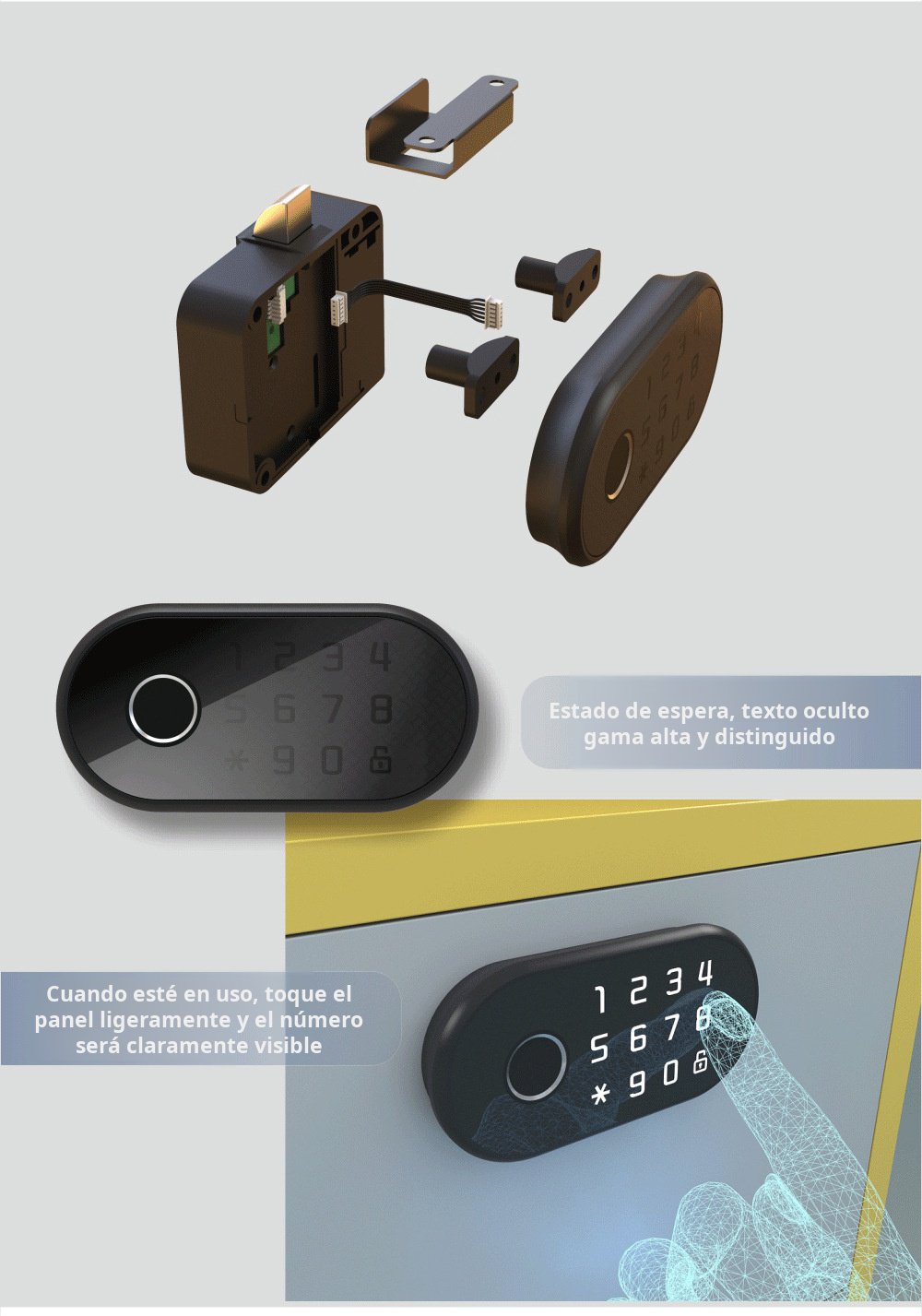 Cerradura de seguridad moderna para muebles de oficina