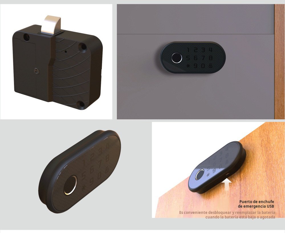 Cerradura de puerta de armario con teclado para contraseña