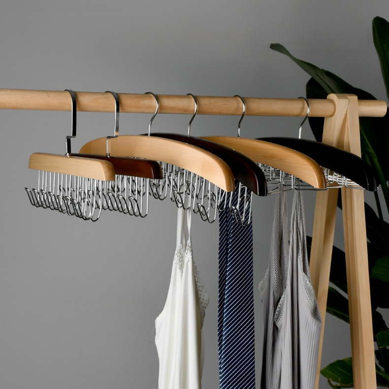 原木領帶收納架