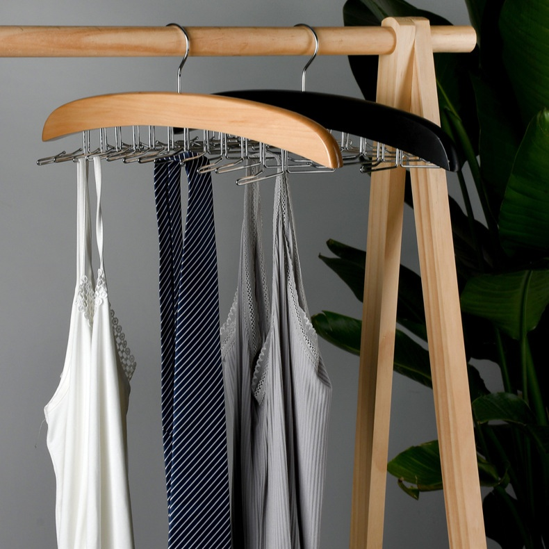 原木領帶收納架