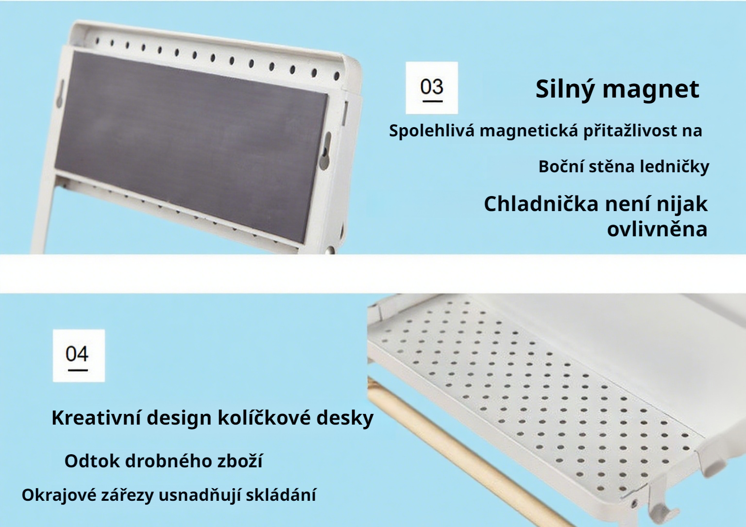 Třípatrový organizér do lednice