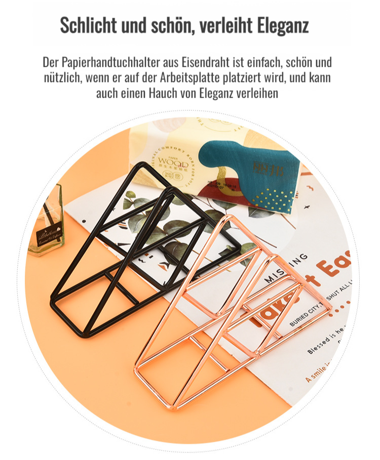 Robuster Metall Serviettenhalter auf einem gedeckten Tisch