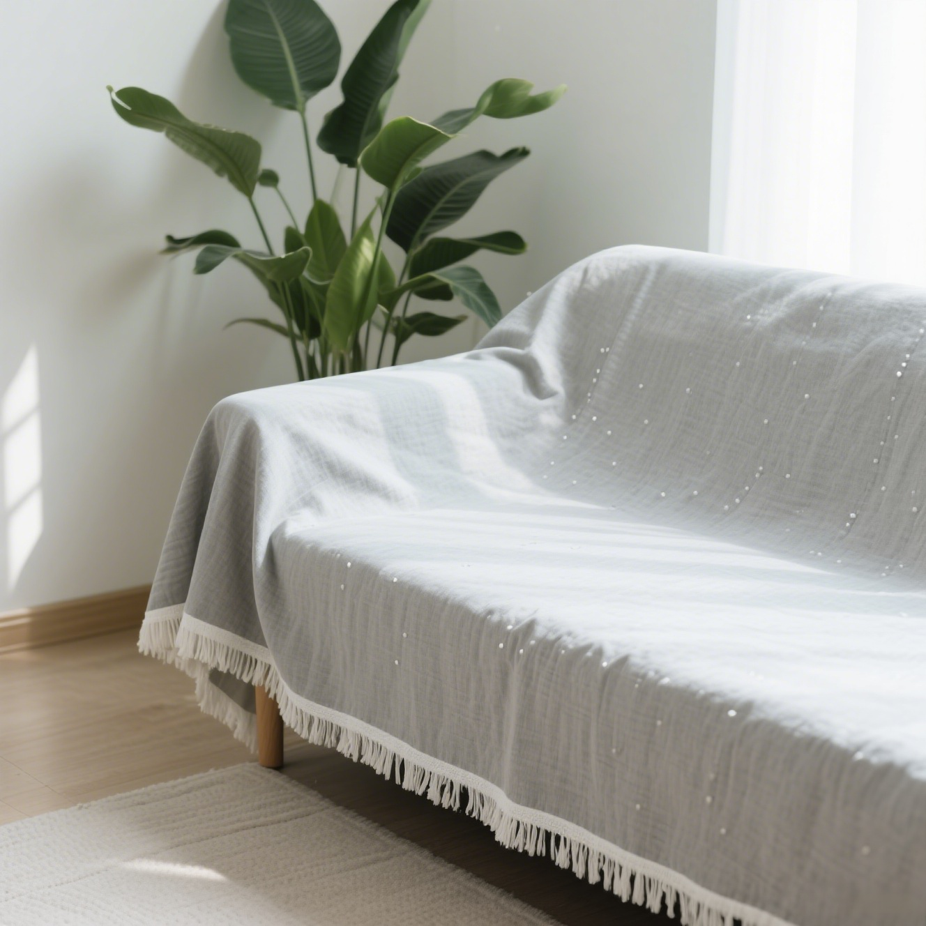 Funda de sofá reversible mostrando ambos lados