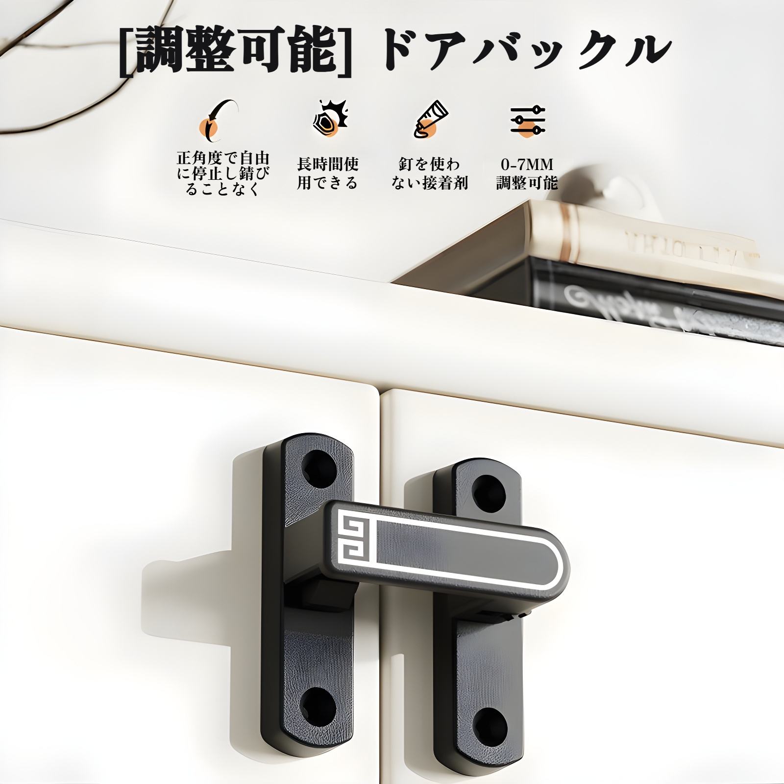 2025年新型90度ドアロックボルト本体画像