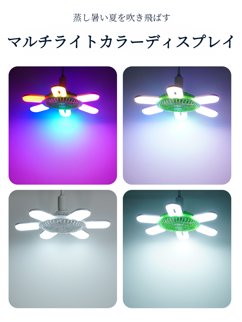 インテリジェントリモコン付きファンライト全体画像