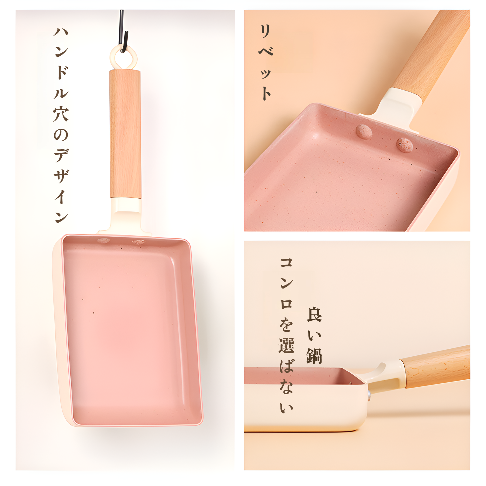 医療石鍋角型卵焼きフライパン目玉焼きステーキノンスティックパン肥厚ダイカスト合金ノンスティックパン