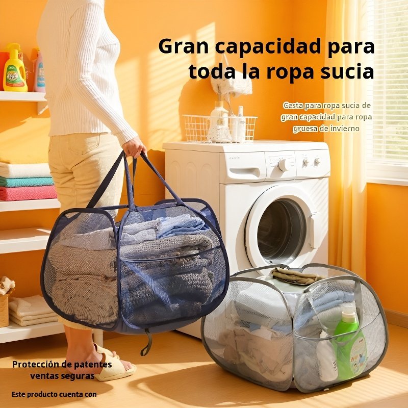 Gran Cesto de Ropa Sucia de 90L Plegable
