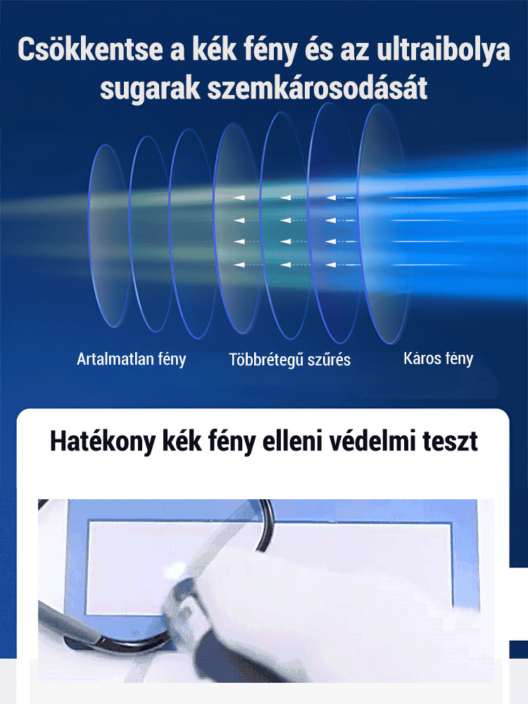 Szuperkönnyű, smink nélküli, kékfény elleni olvasószemüveg.