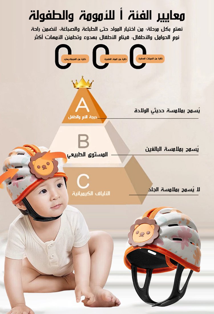 خوذة واقية لرأس الأطفال مضادة للسقوط، وقبعة لحماية الرأس أثناء تعلم الطفل المشي