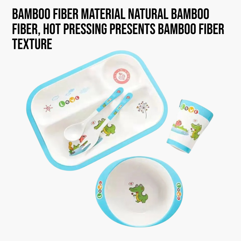 Creative bamboo fiber tableware set