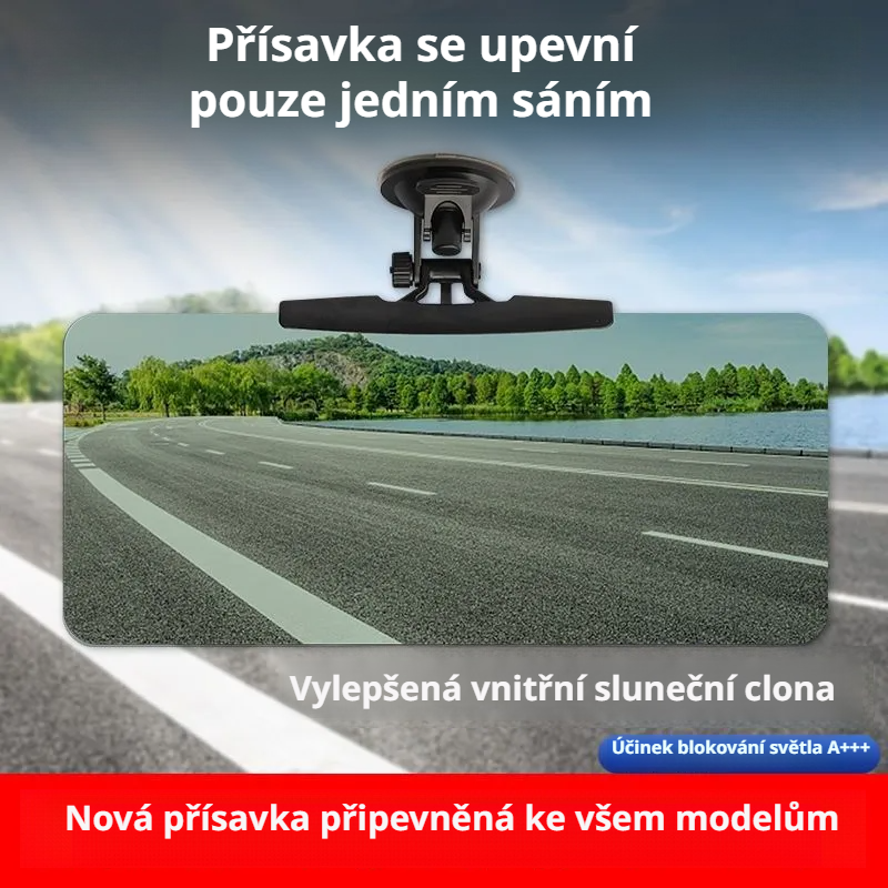 Skládací sluneční clona s funkcí automatického přepínání dálkových světel ve dne i v noci